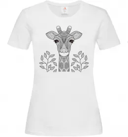 Женская футболка Жирафа з карими очима Белый фото