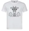 Чоловіча футболка Жирафа з карими очима Білий фото
