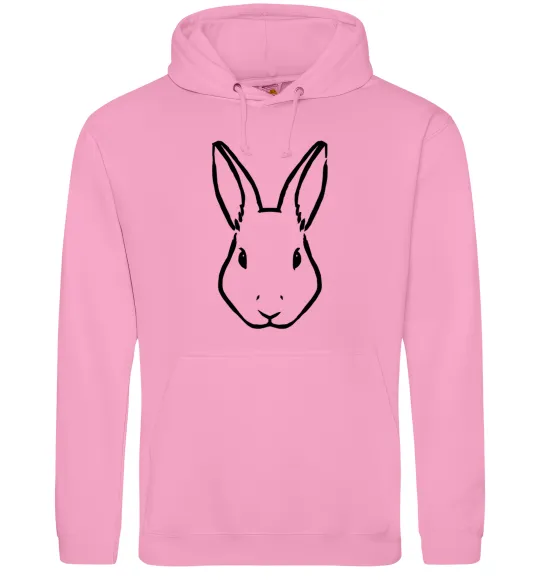 Мужская толстовка (худи) Голова зайчика Розовый фото
