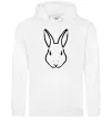 Мужская толстовка (худи) Голова зайчика Белый фото