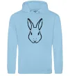 Мужская толстовка (худи) Голова зайчика Голубой фото