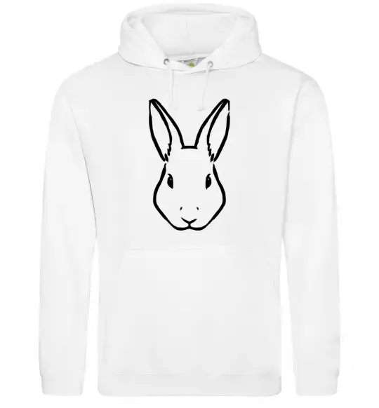 Жіноча толстовка (худі) Голова зайчика Білий фото