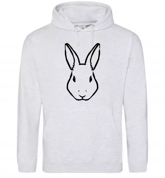 Жіноча толстовка (худі) Голова зайчика Сірий меланж фото