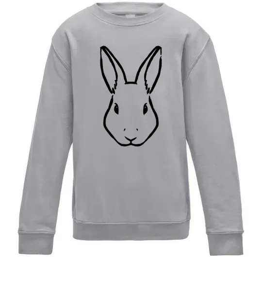 Дитячий світшот Голова зайчика Сірий меланж фото