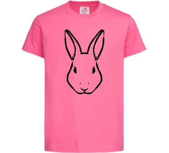 Детская футболка Голова зайчика Ярко-розовый фото