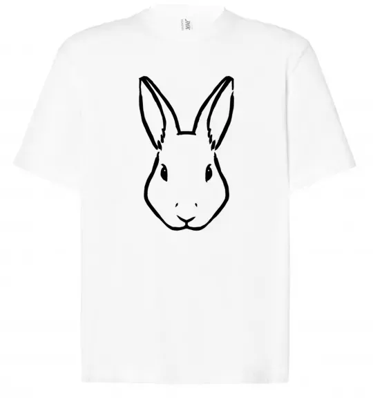 Футболка Оверсайз Голова зайчика Белый фото