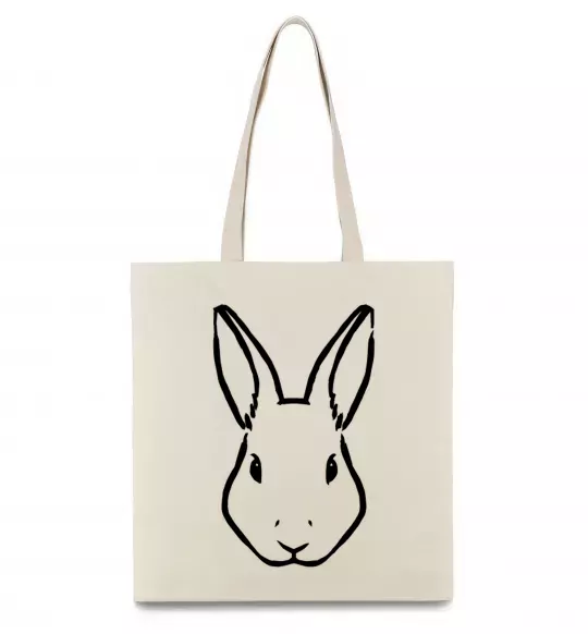 Эко-сумка Голова зайчика Бежевый фото