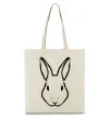 Эко-сумка Голова зайчика Бежевый фото