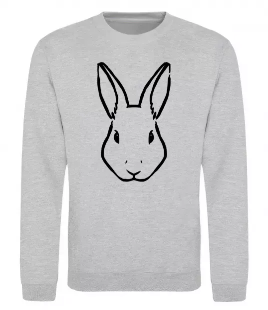Свитшот Голова зайчика Серый меланж фото