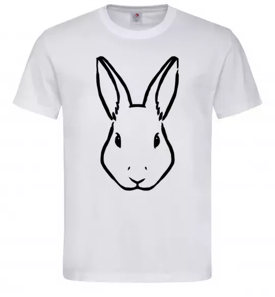 Мужская футболка Голова зайчика Белый фото