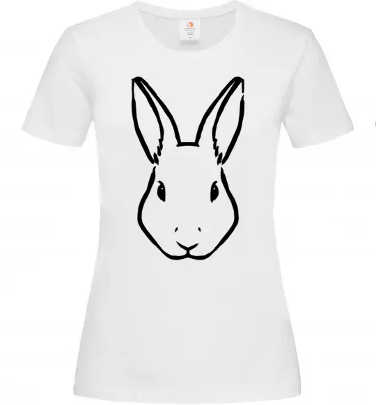 Женская футболка Голова зайчика Белый фото