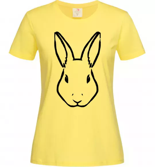 Женская футболка Голова зайчика Лимонный фото