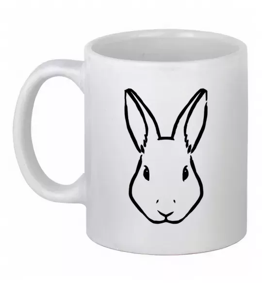 Чашка керамічна Голова зайчика Білий фото