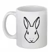 Чашка керамічна Голова зайчика Білий фото