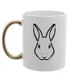 Чашка с цветной ручкой Голова зайчика Золото Чашка с цветной ручкой Голова зайчика Золото фото