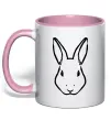 Чашка с цветной ручкой Голова зайчика Нежно розовый Чашка с цветной ручкой Голова зайчика Нежно розовый фото