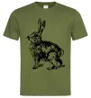 Мужская футболка Кролик олівцем Оливковый фото