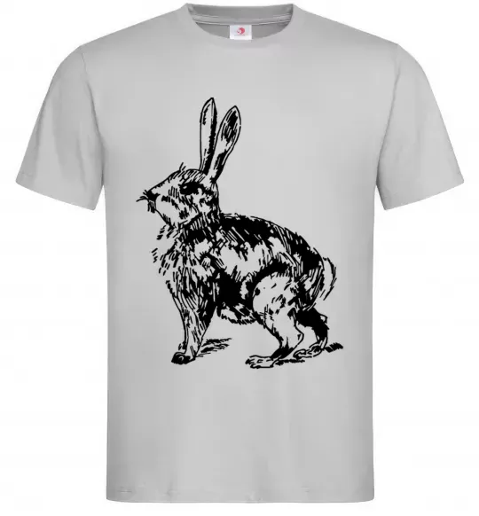 Мужская футболка Кролик олівцем Серый фото