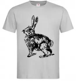 Мужская футболка Кролик олівцем Серый фото