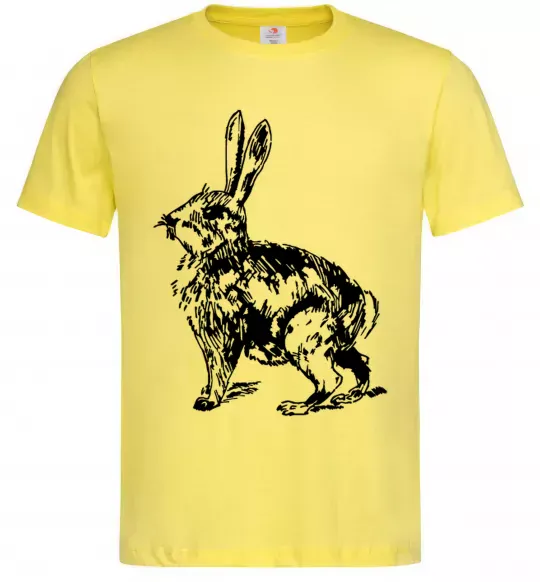 Мужская футболка Кролик олівцем Лимонный фото
