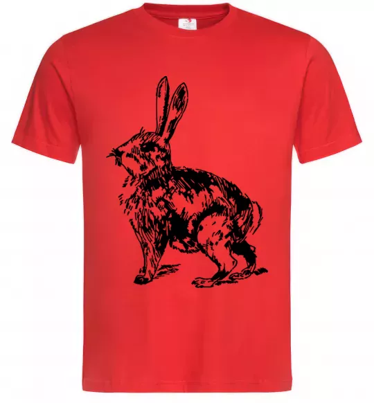 Мужская футболка Кролик олівцем Красный фото
