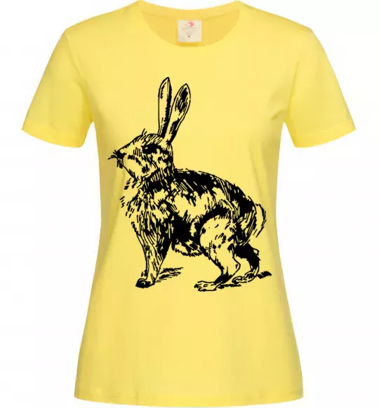 Женская футболка Кролик олівцем Лимонный фото