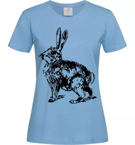 Женская футболка Кролик олівцем Голубой фото