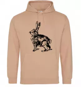 Мужская толстовка (худи) Кролик олівцем Песочный фото