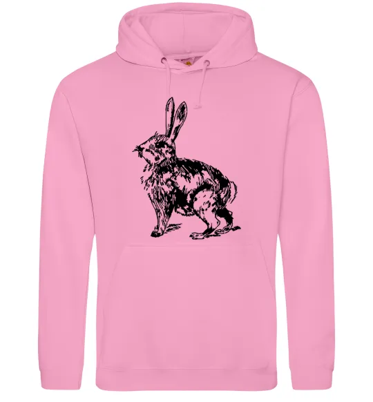 Женская толстовка (худи) Кролик олівцем Розовый фото