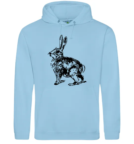 Женская толстовка (худи) Кролик олівцем Голубой фото