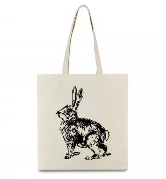 Эко-сумка Кролик олівцем Бежевый фото