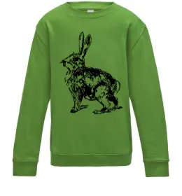 Детский Свитшот Кролик олівцем Лаймовый фото