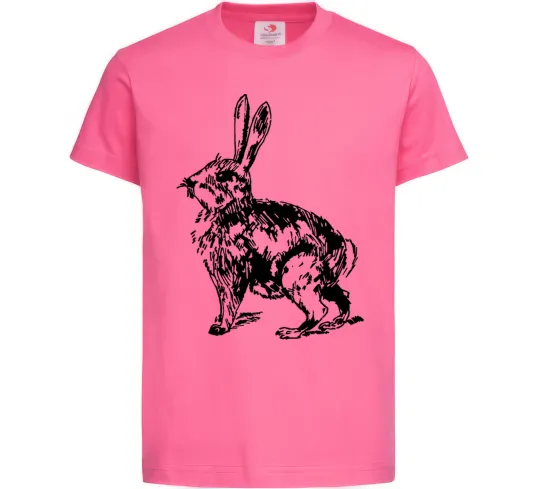 Дитяча футболка Кролик олівцем Яскраво-рожевий фото