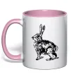 Чашка з кольоровою ручкою Кролик олівцем Ніжно рожевий Чашка з кольоровою ручкою Кролик олівцем Ніжно рожевий фото