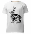 Мужская премиум футболка Кролик олівцем Белый фото