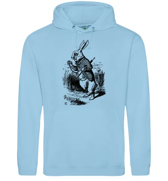 Женская толстовка (худи) Кролик з годинником Голубой фото