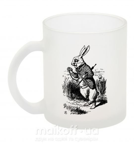 Чашка стеклянная Кролик с часами Фроузен фото