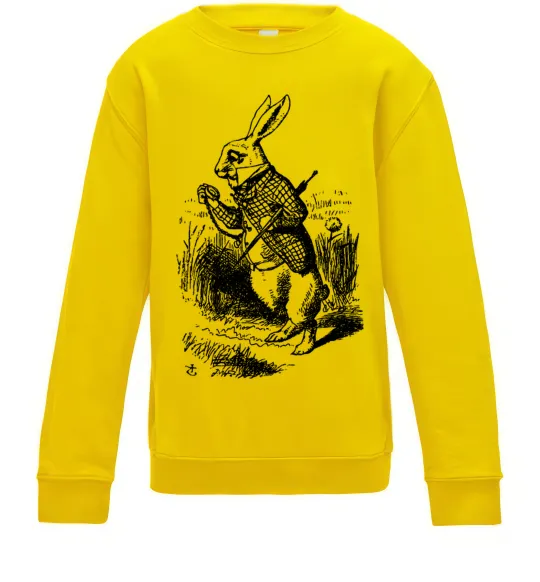 Детский Свитшот Кролик з годинником Солнечно желтый фото