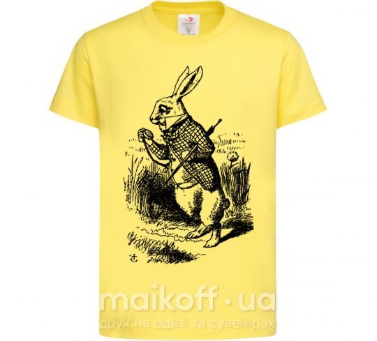 Дитяча футболка Кролик с часами Лимонний фото