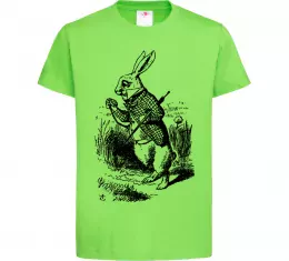 Детская футболка Кролик з годинником Лаймовый фото