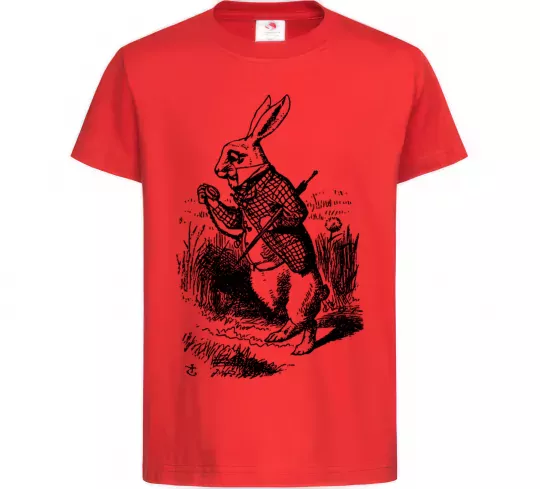 Дитяча футболка Кролик з годинником Червоний фото