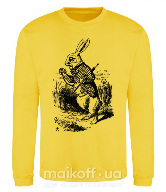 Світшот Кролик с часами Сонячно жовтий фото
