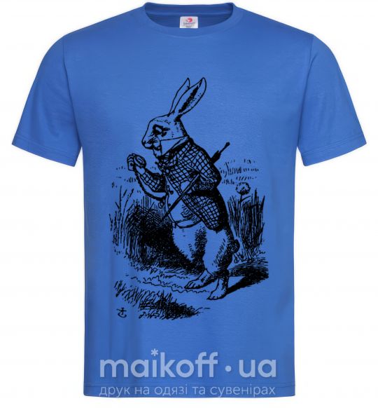 Мужская футболка Кролик с часами Ярко-синий фото