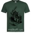 Мужская футболка Кролик с часами Темно-зеленый фото
