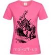 Женская футболка Кролик с часами Ярко-розовый фото