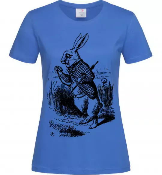 Женская футболка Кролик з годинником Ярко-синий фото