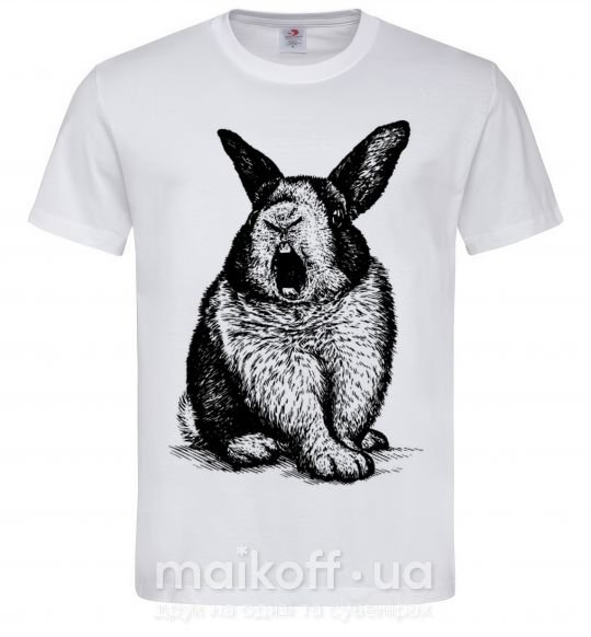 Мужская футболка Кролик кричит Белый фото