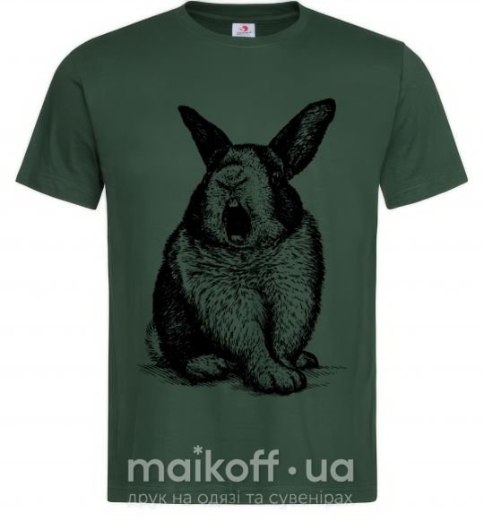 Мужская футболка Кролик кричит Темно-зеленый фото