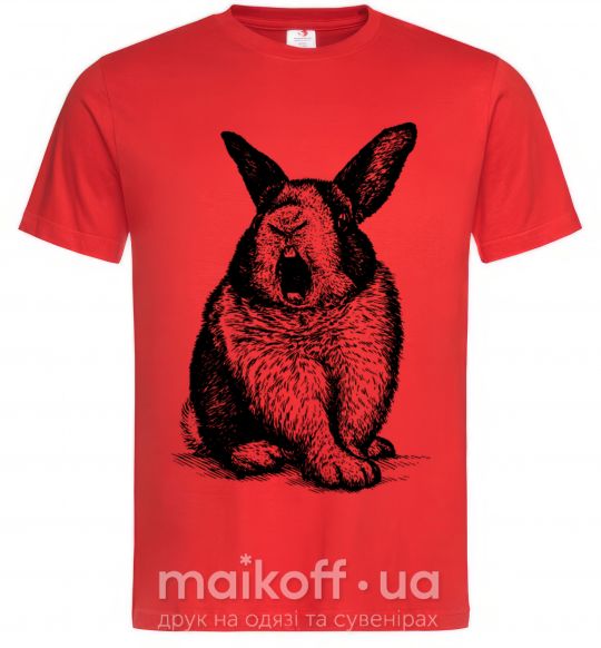 Мужская футболка Кролик кричит Красный фото