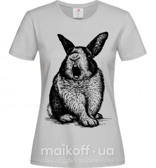 Жіноча футболка Кролик кричит Сірий фото